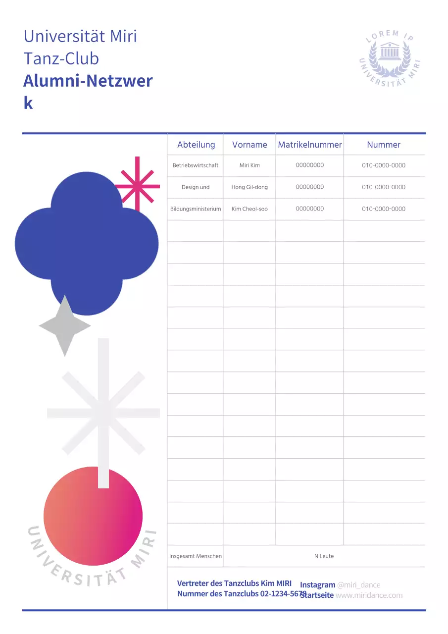 Simple Graphic Club Graduation Colours Kontaktformular