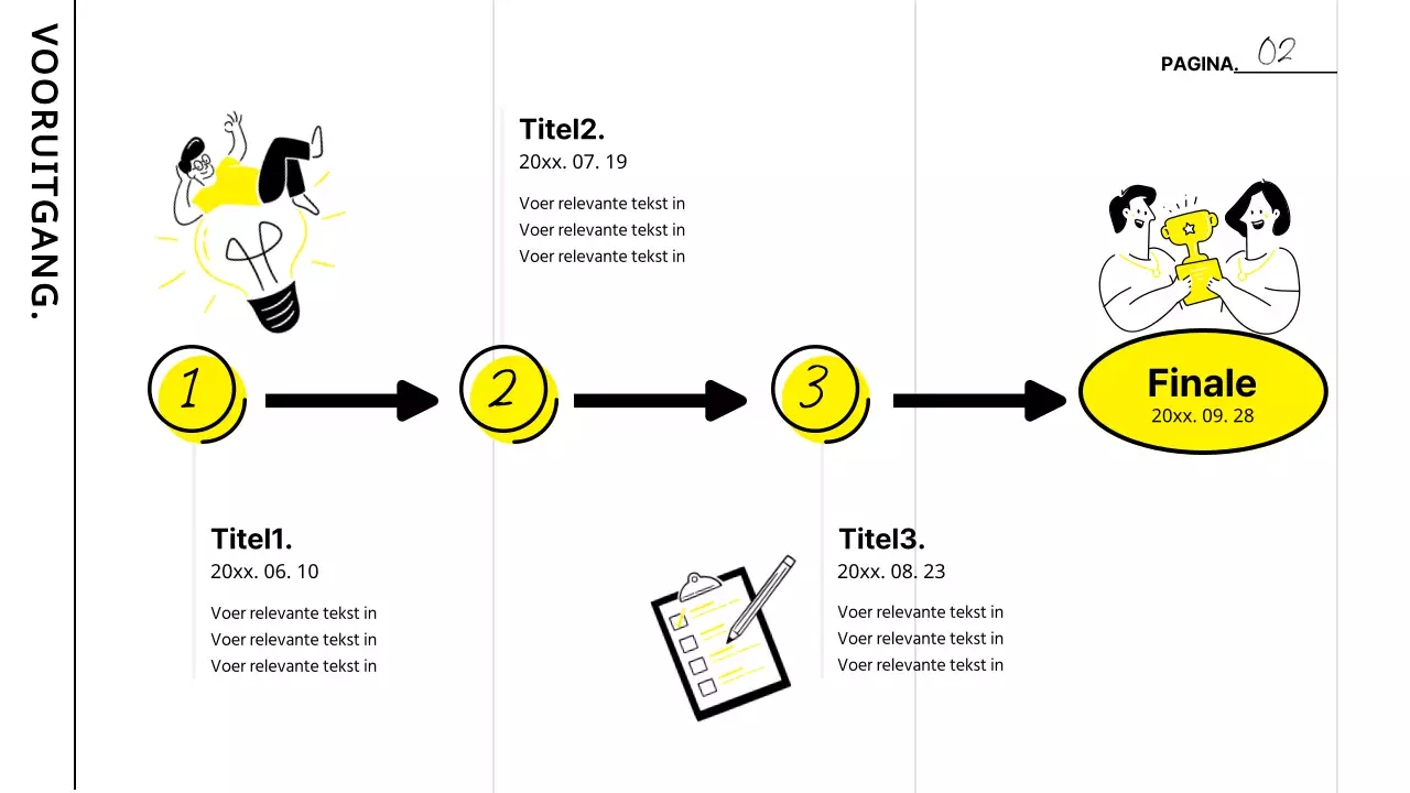 Notulen studiebijeenkomst met witte en gele accenten