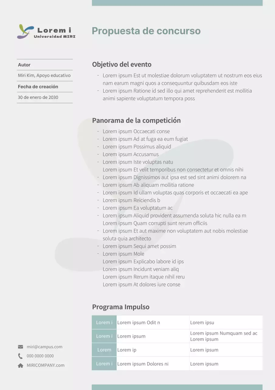 Resumen del concurso para una universidad verde y limpia