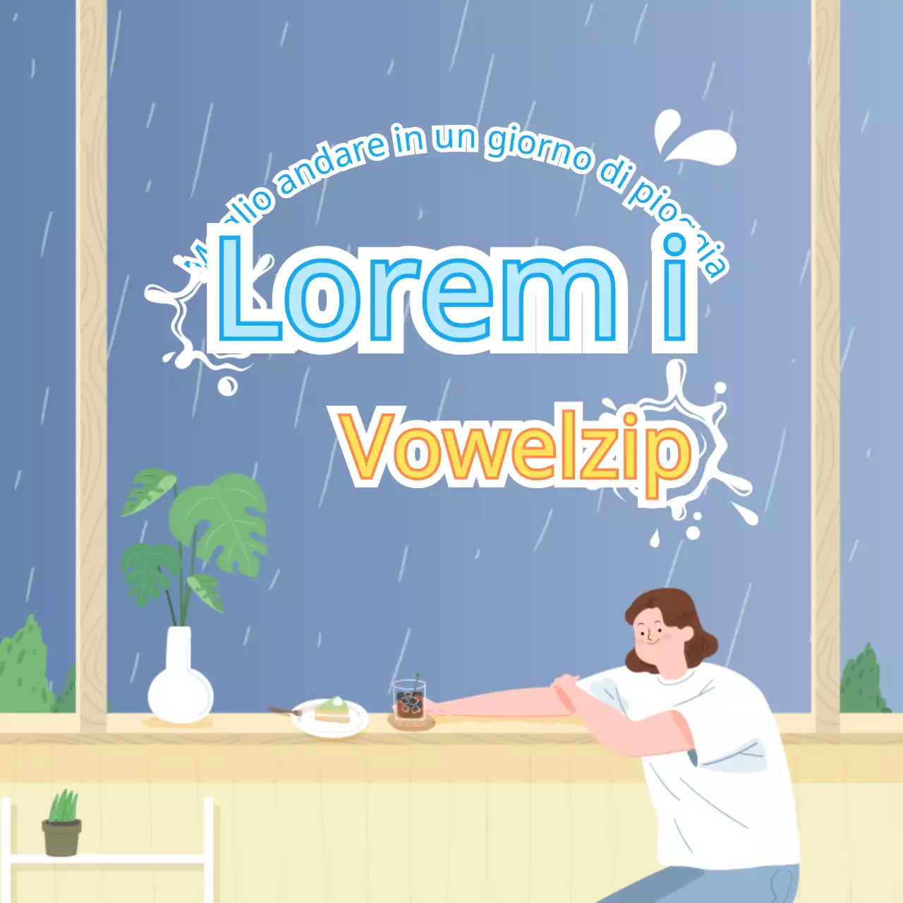 Raccomandazioni per un giorno di pioggia in un caffè dai toni blu