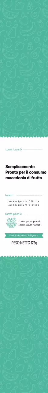 Scatola per il pranzo con macedonia semplice turchese