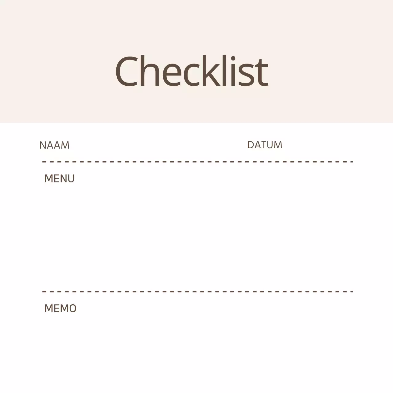 Eenvoudige checklist voor beige lijnen