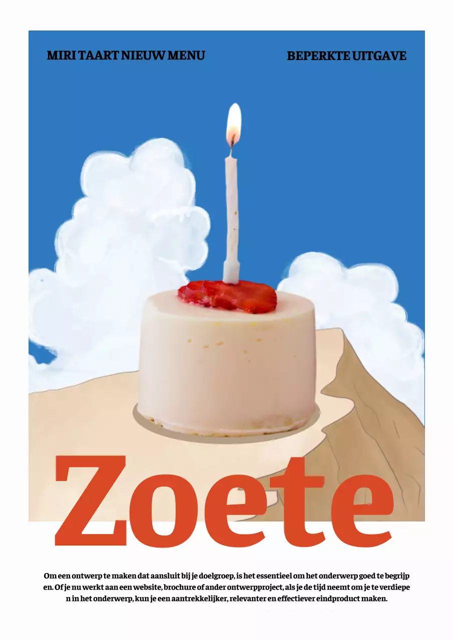 Blauw en rood bakkerij cafe menu