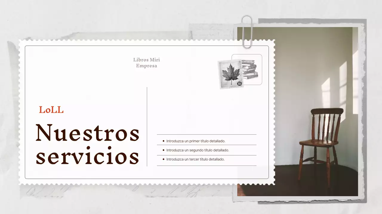 Un perfil de empresa vintage en beige y gris