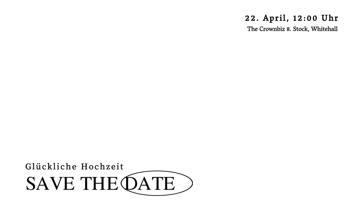 Ein einfaches Konzept Hochzeitseinladung mit schwarzem Text