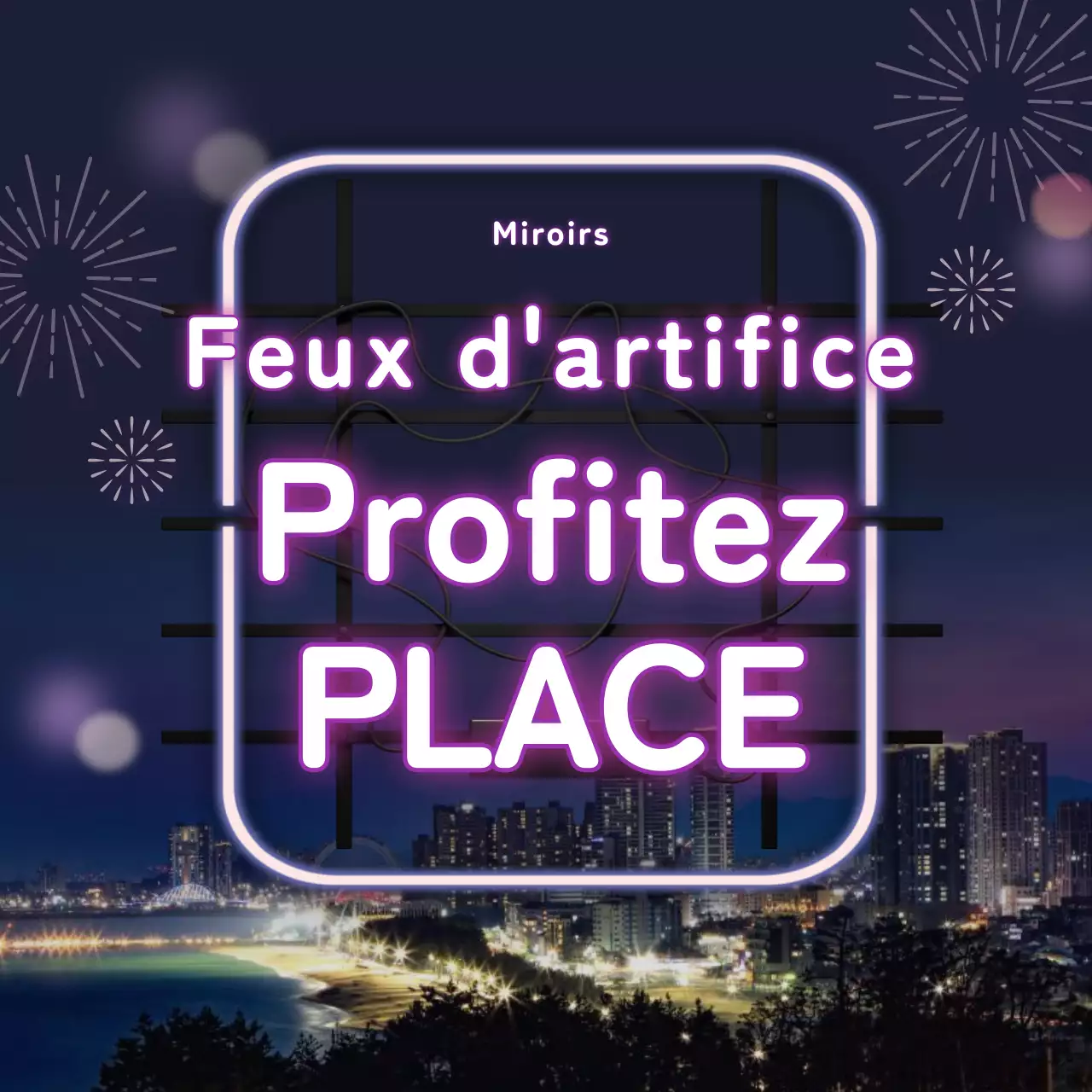 Feu d'artifice en néon violet CardNews