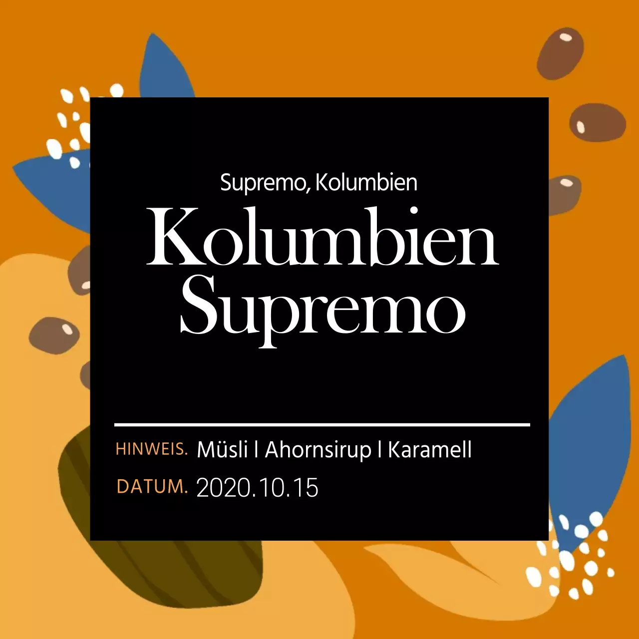 Etiketten für Kaffeebohnen