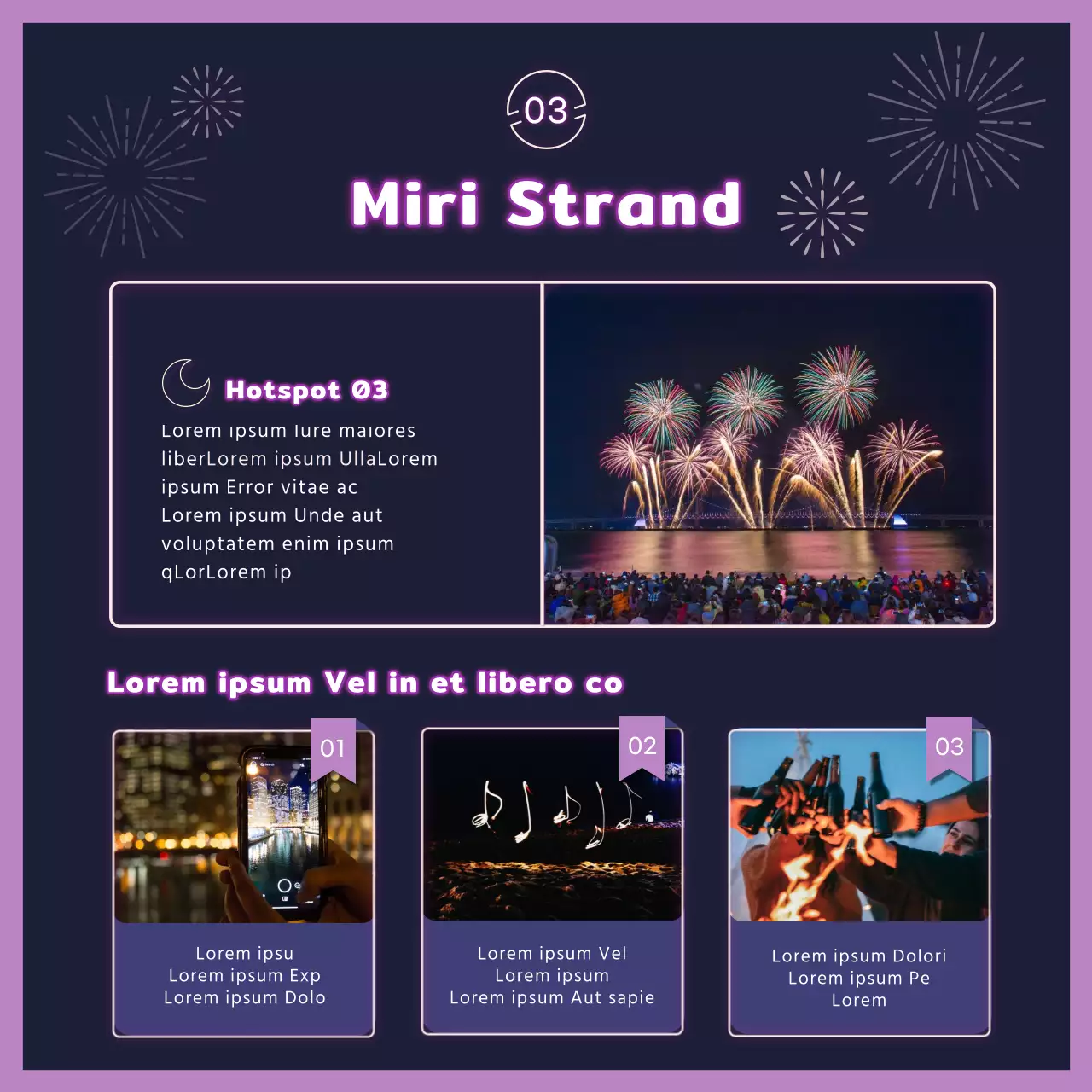 Vuurwerk in paars neon CardNews