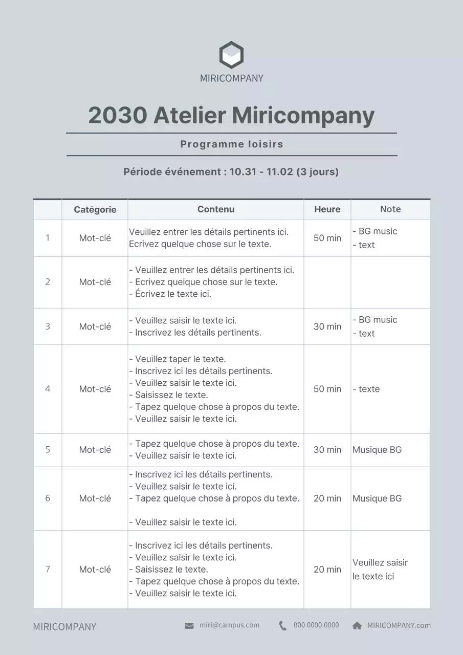 Annonce du programme de loisirs "bleu et propre" (Blue and Clean Recreation Programme)