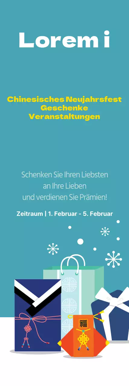Geschenkaktionen zum chinesischen Neujahr