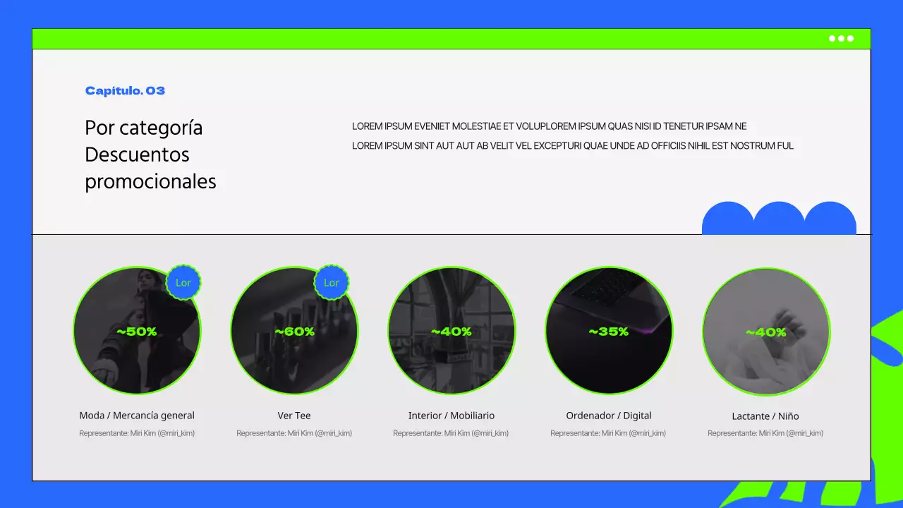 Promoción de verano con toques azules y fluorescentes