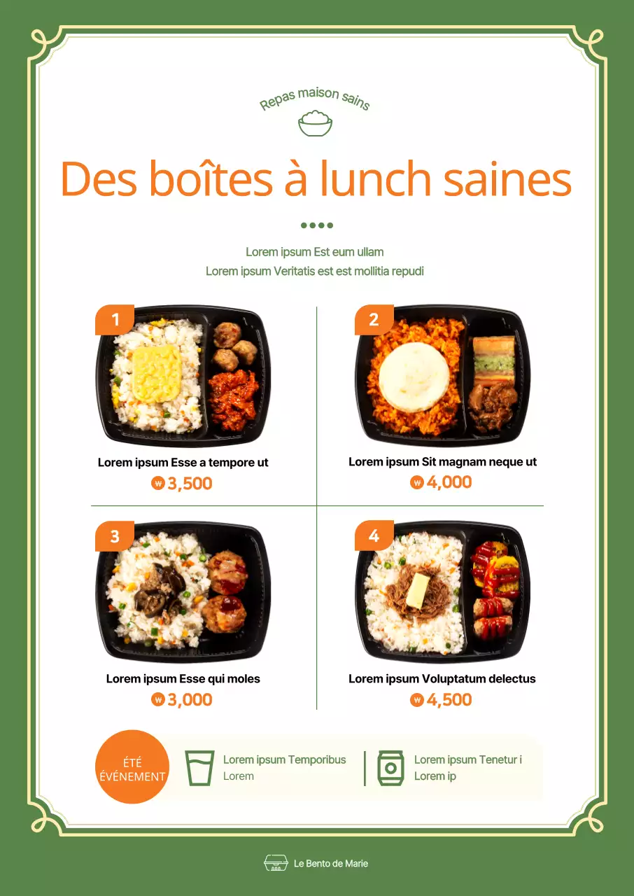 Promouvoir une boîte à lunch apaisante sur fond vert