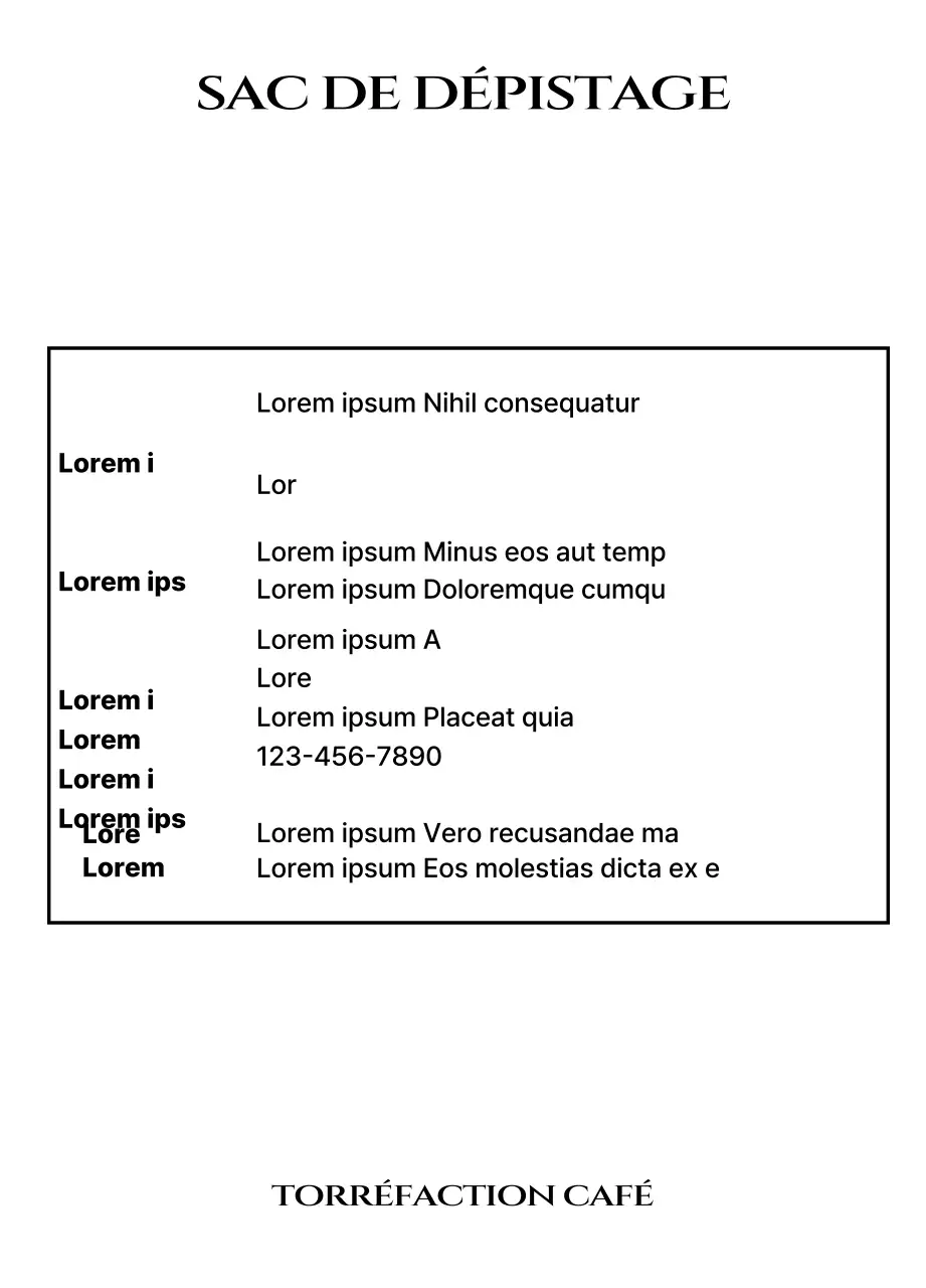 Pochette avec logo du café