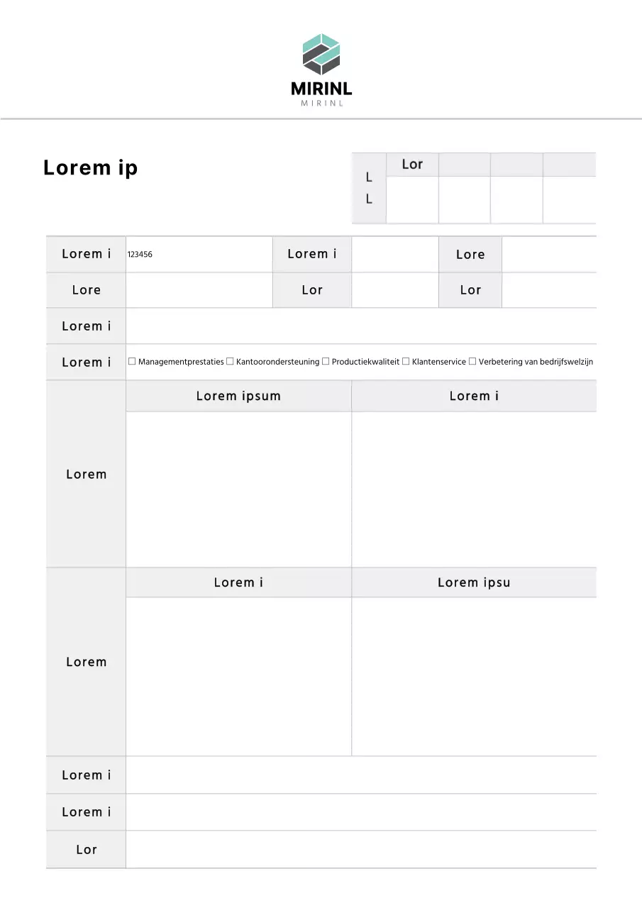 Eenvoudige bedrijfslogo verbetering voorstel documentatie sjabloon