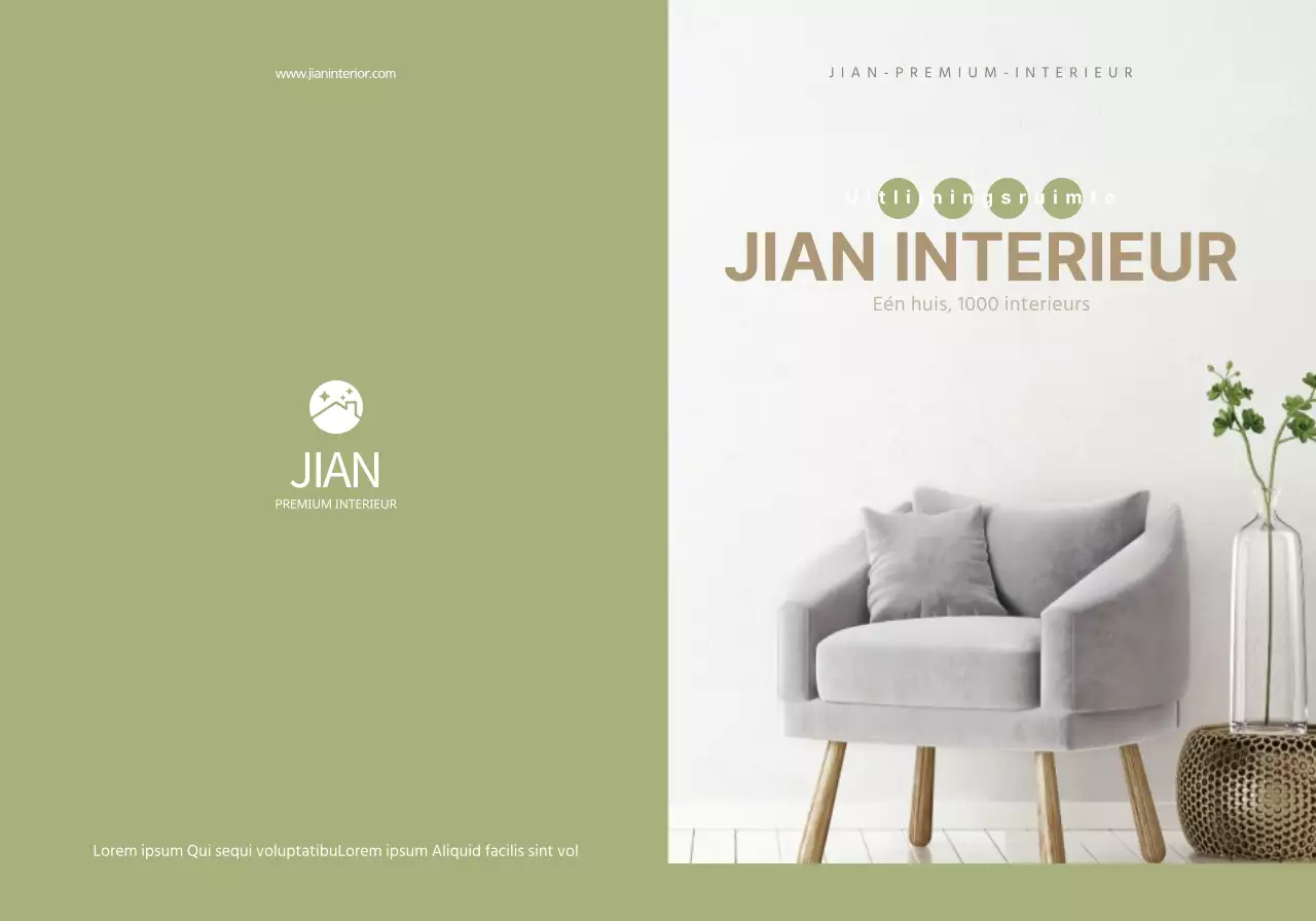 Eenvoudig interieur logo concept in chartreuse