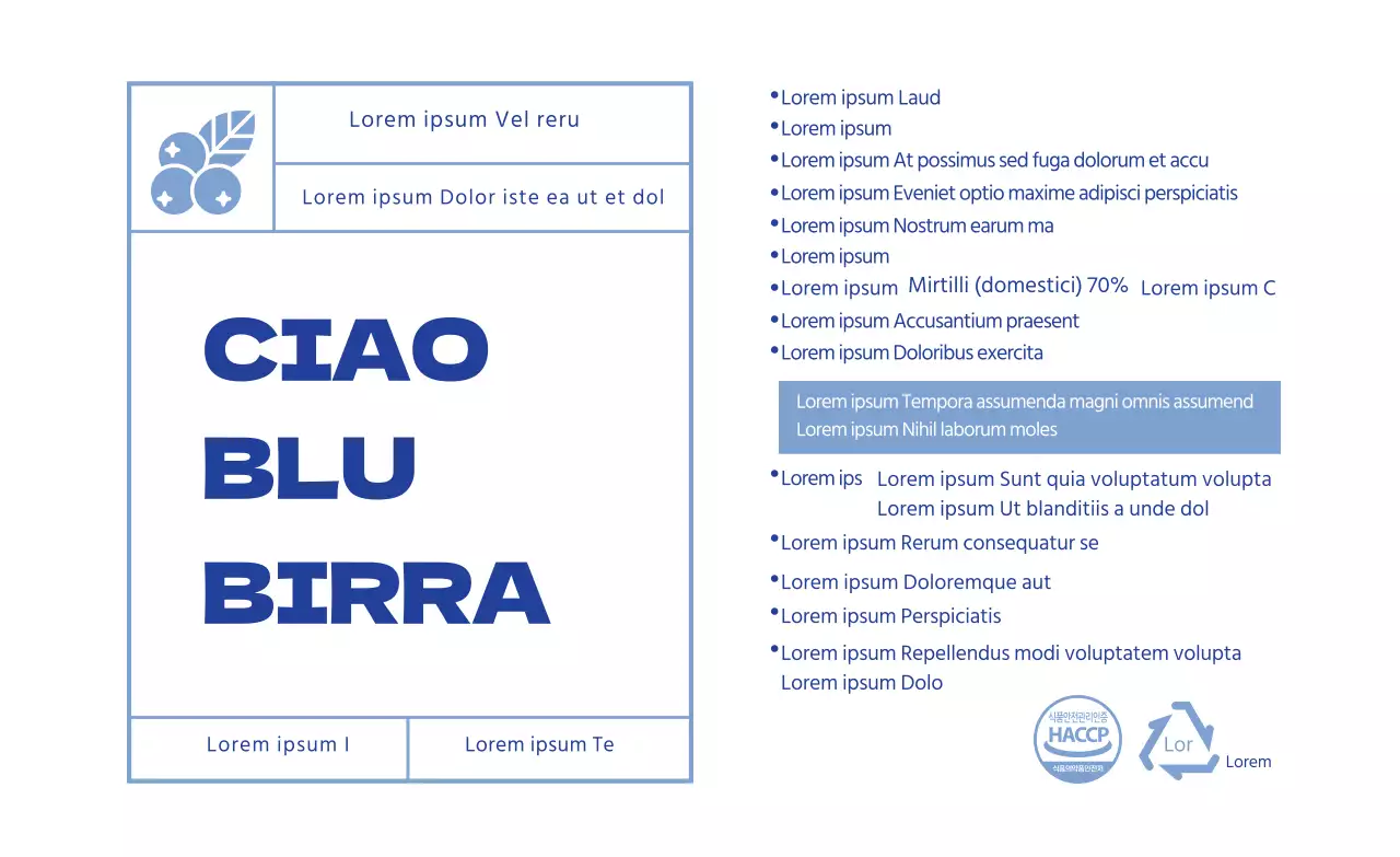 Etichetta di marmellata di mirtilli illustrata in viola