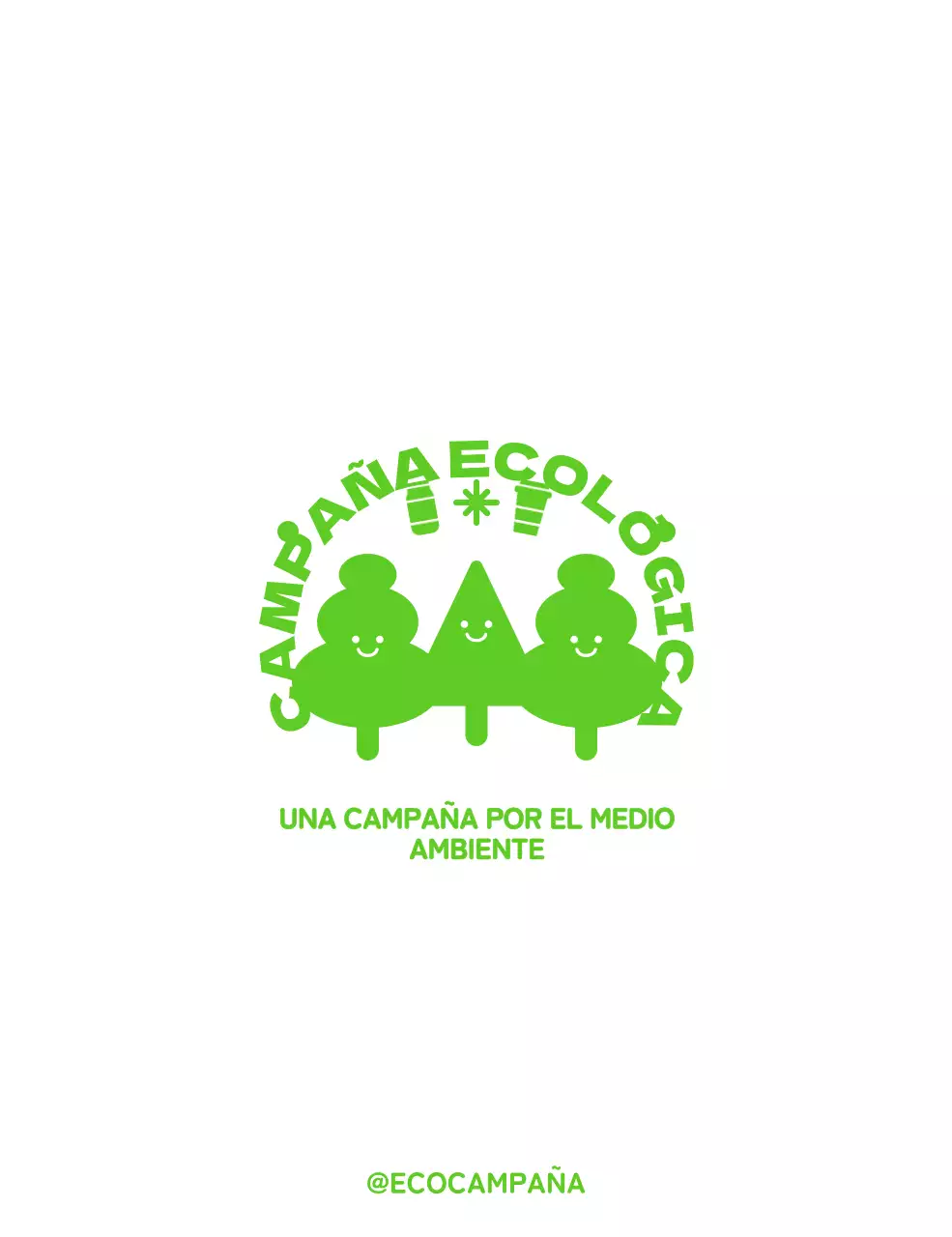 Campaña ecológica de estilo con adorables personajes de madera y combinaciones de texto