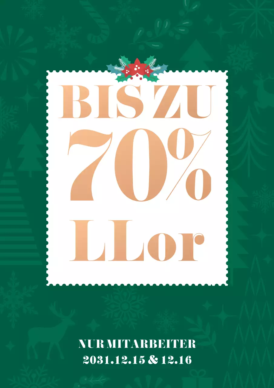 Mitarbeiter Verkaufsplakat mit grüner Illustration Muster Hintergrund