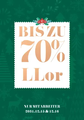 Mitarbeiter Verkaufsplakat mit grüner Illustration Muster Hintergrund