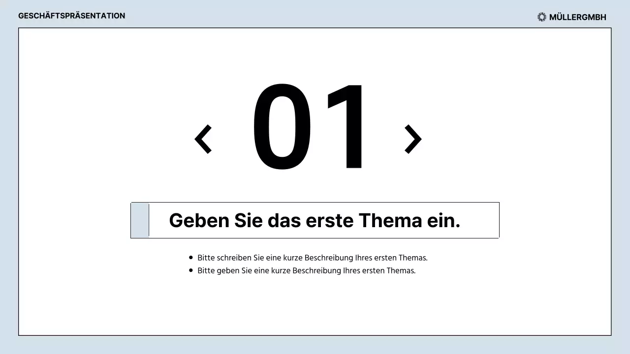 Saubere Geschäftsberichte in Hellblau und Schwarz
