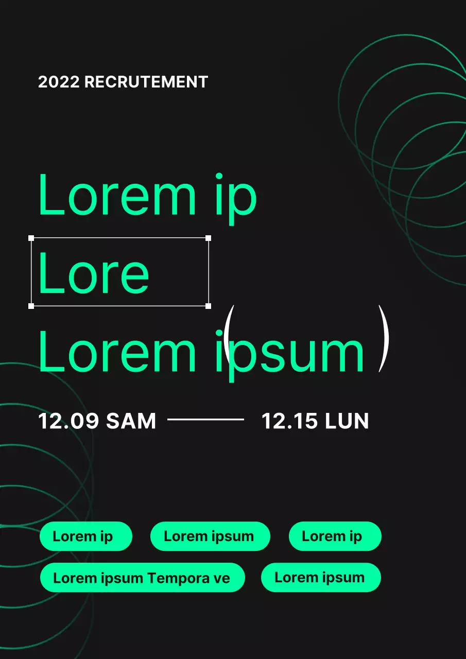 Offres d'emploi géométriques en vert fluo