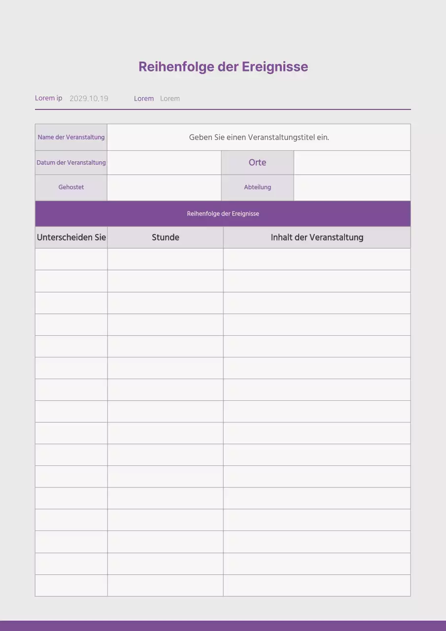 Ein einfaches Ereignisflussdiagramm in Lila