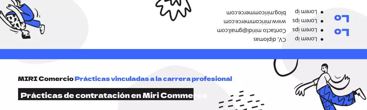 Un kit de bienvenida para conmemorar tus prácticas profesionales con una ilustración humana en azul y negro.