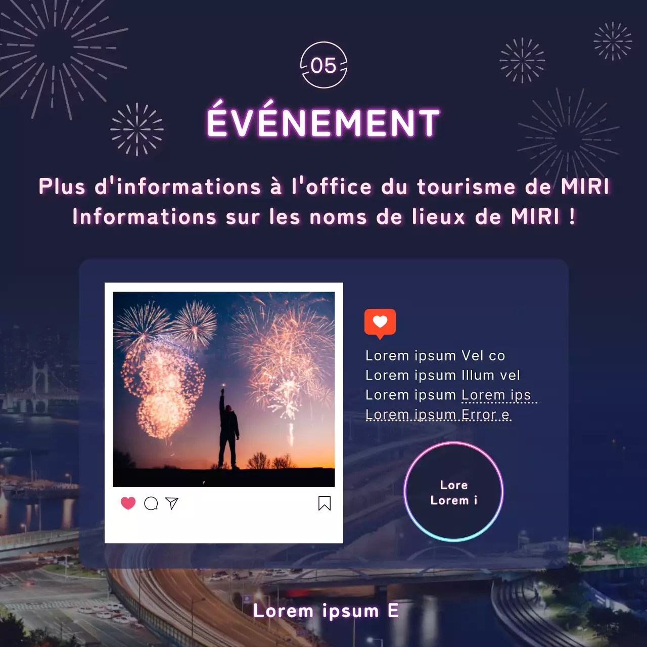 Feu d'artifice en néon violet CardNews