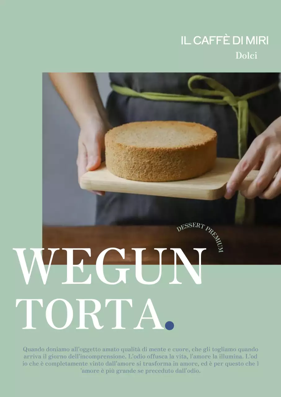 Poster di un caffè con sfondo verde