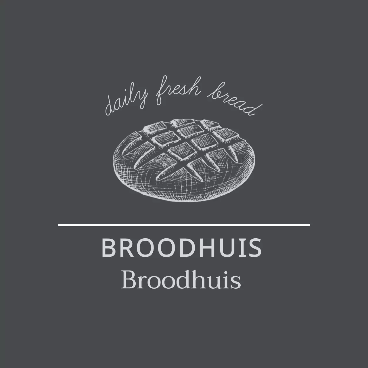 Vintage bakkerij-etiket met donkergrijze illustratie