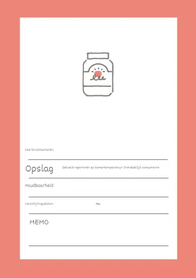 Poster met eenvoudig ontwerp voor voedselopslag in roze