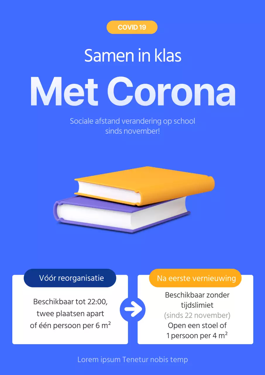 Mededeling over wijziging schooltijden in blauw