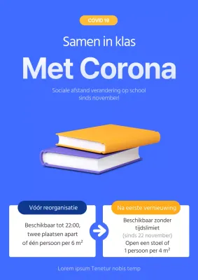 Mededeling over wijziging schooltijden in blauw