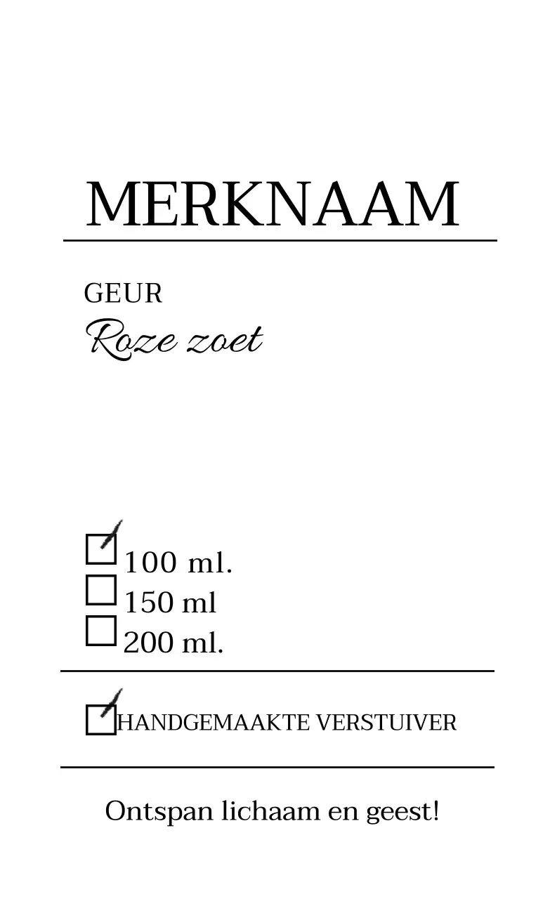 Sticker etiket verstuiver