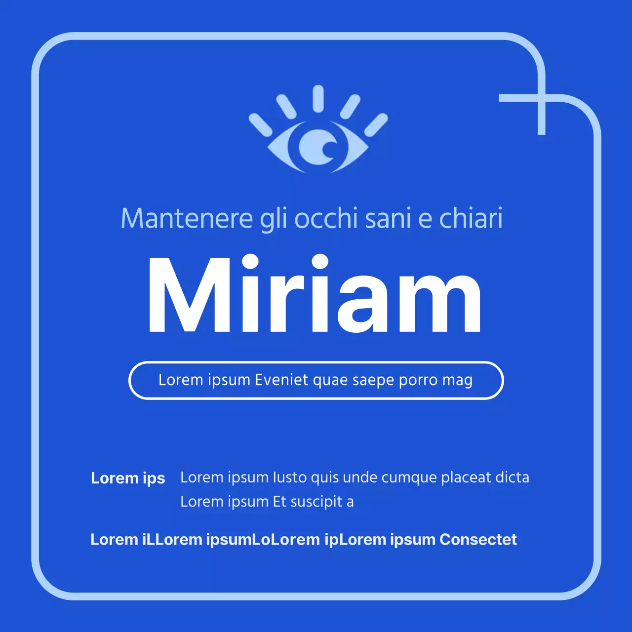 Congiuntivite neat in azzurro e bianco CardNews