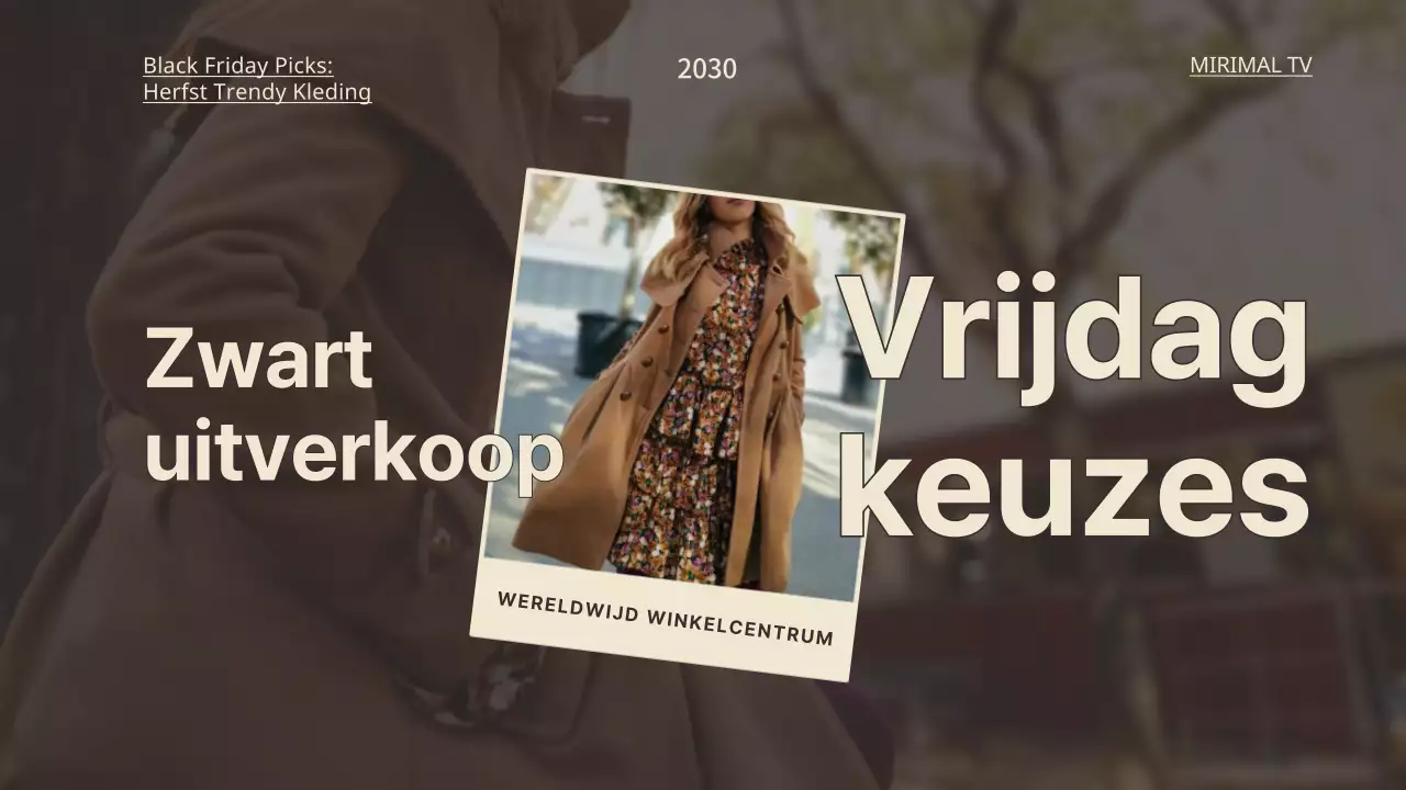 Black Friday mode miniatuurafbeelding met beige accenten op een bruine achtergrond