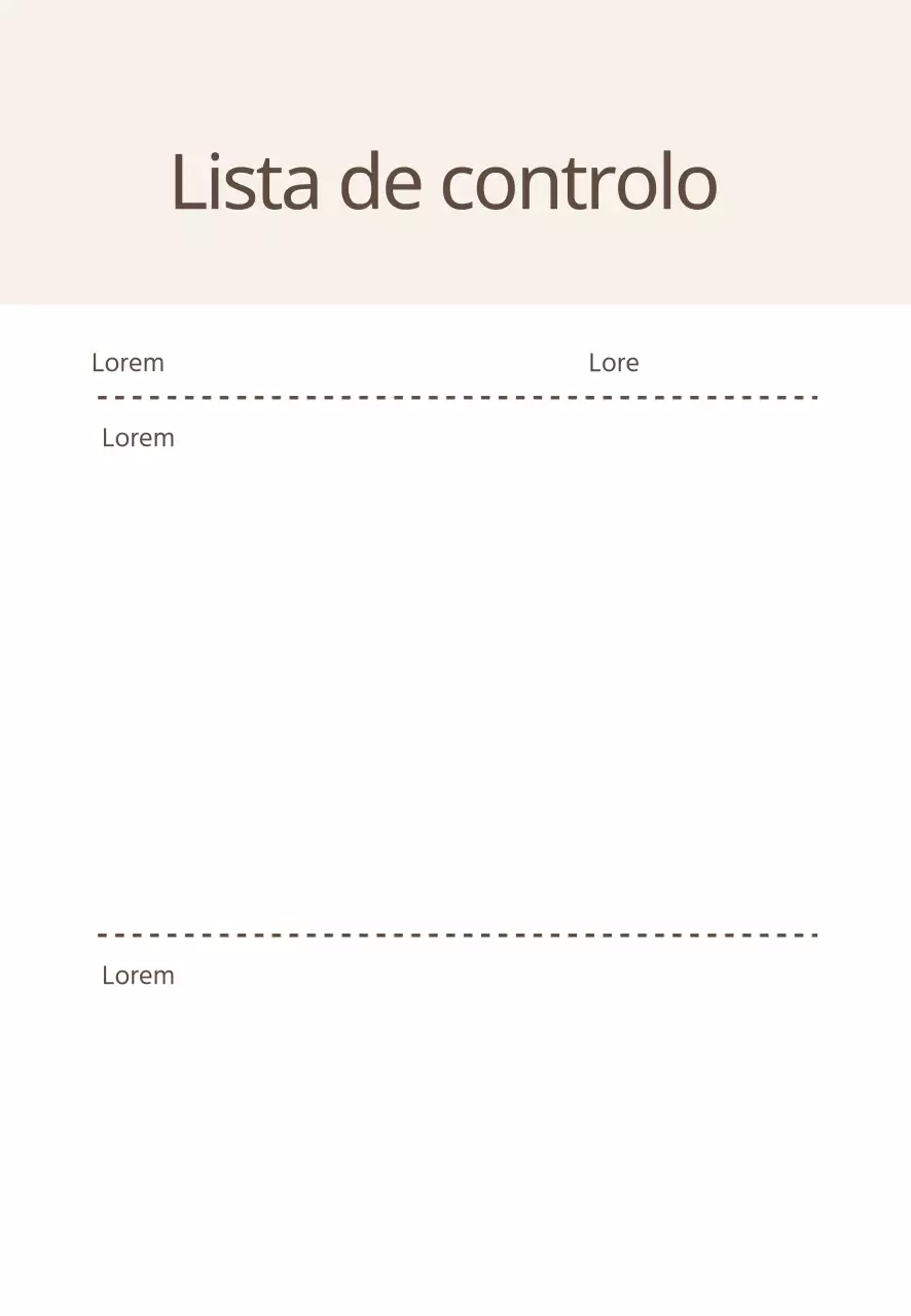 Lista de controlo simples das linhas bege