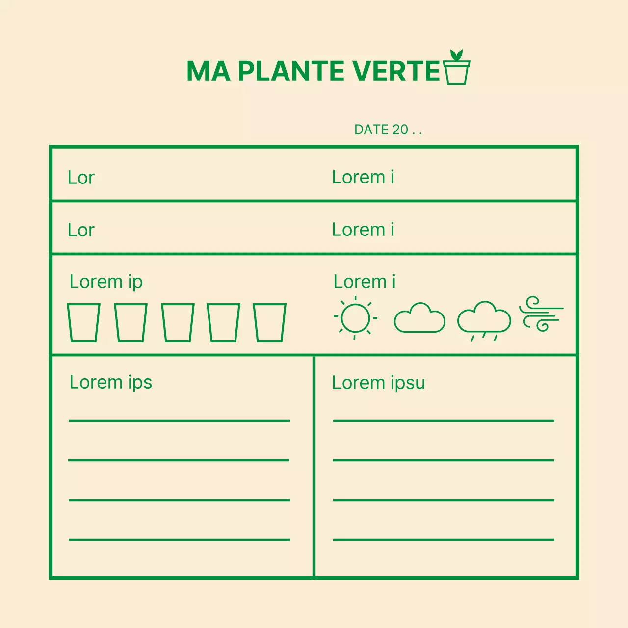 Icône verte Histoire simple