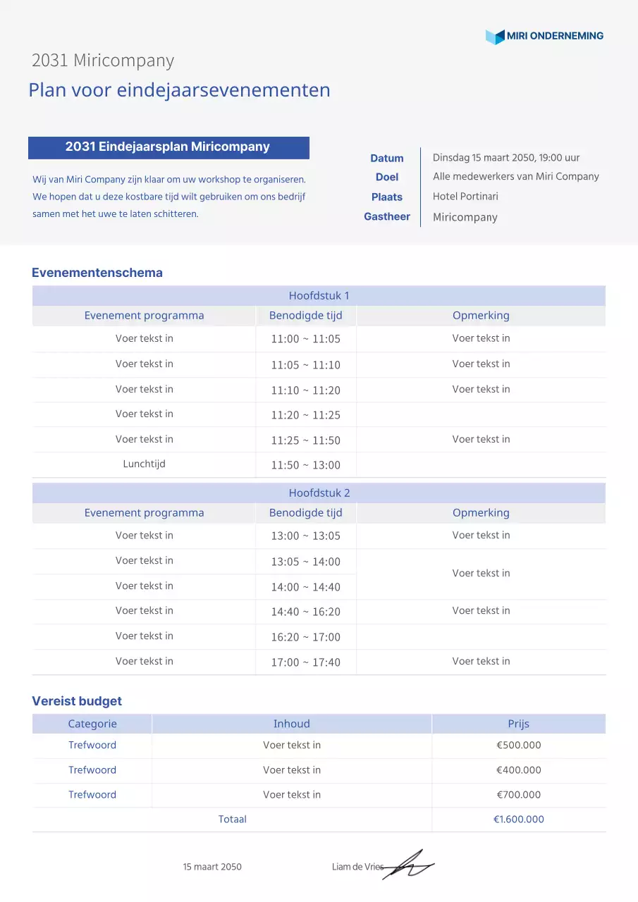 Een eenvoudig plan voor de sluitingsceremonie in gedempt grijs en blauw