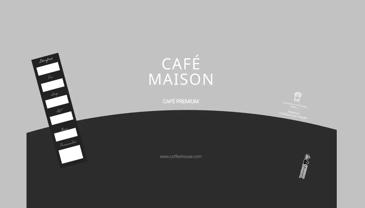 Symbologie simple et monochrome gobelets en papier pour cafés