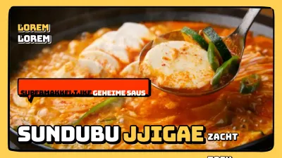 Hoe thuis koken recept thumbnail met gele en zwarte curry foto