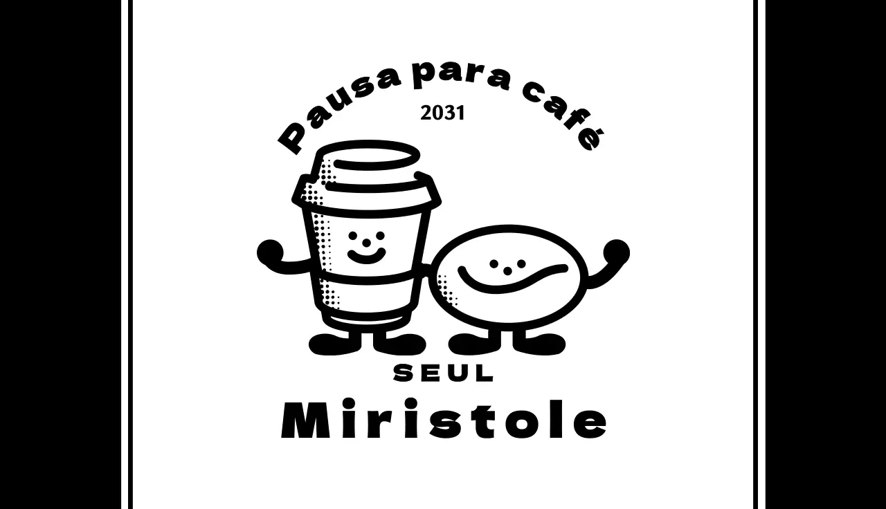 Personagens de café retro a preto e branco