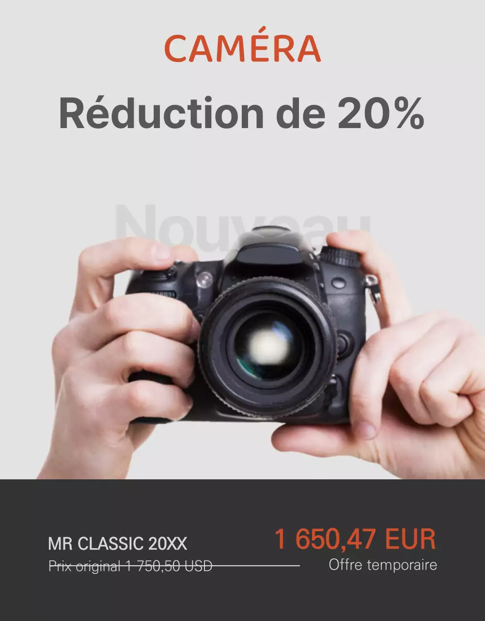 Page de détails de l'appareil photo