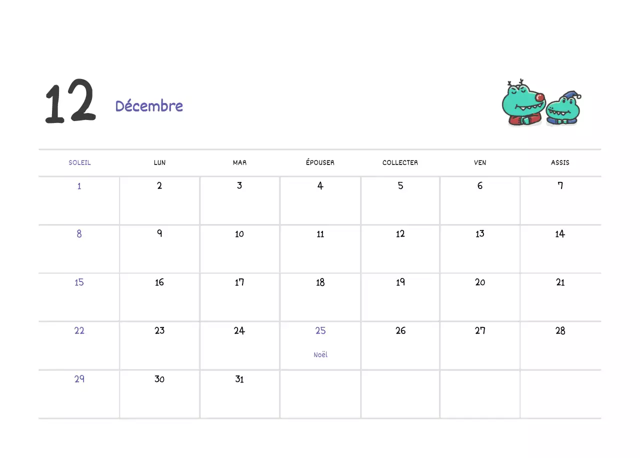 Un calendrier avec un joli concept d'illustration d'Argo
