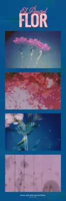 Marco de fotos collar vintage sentimental en azul y rosa