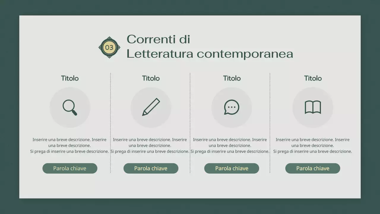 Atmosfera verde e rilassante Corso di letteratura moderna