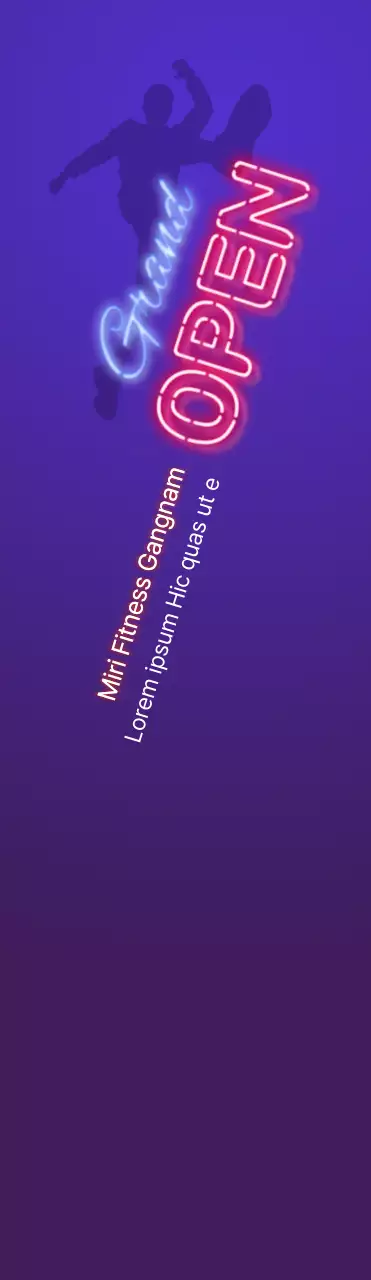 Concept simple de néon en violet foncé et bleu marine pour la promotion du fitness