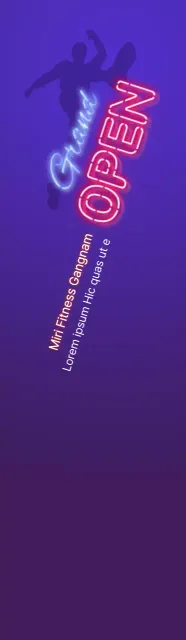 Concept simple de néon en violet foncé et bleu marine pour la promotion du fitness