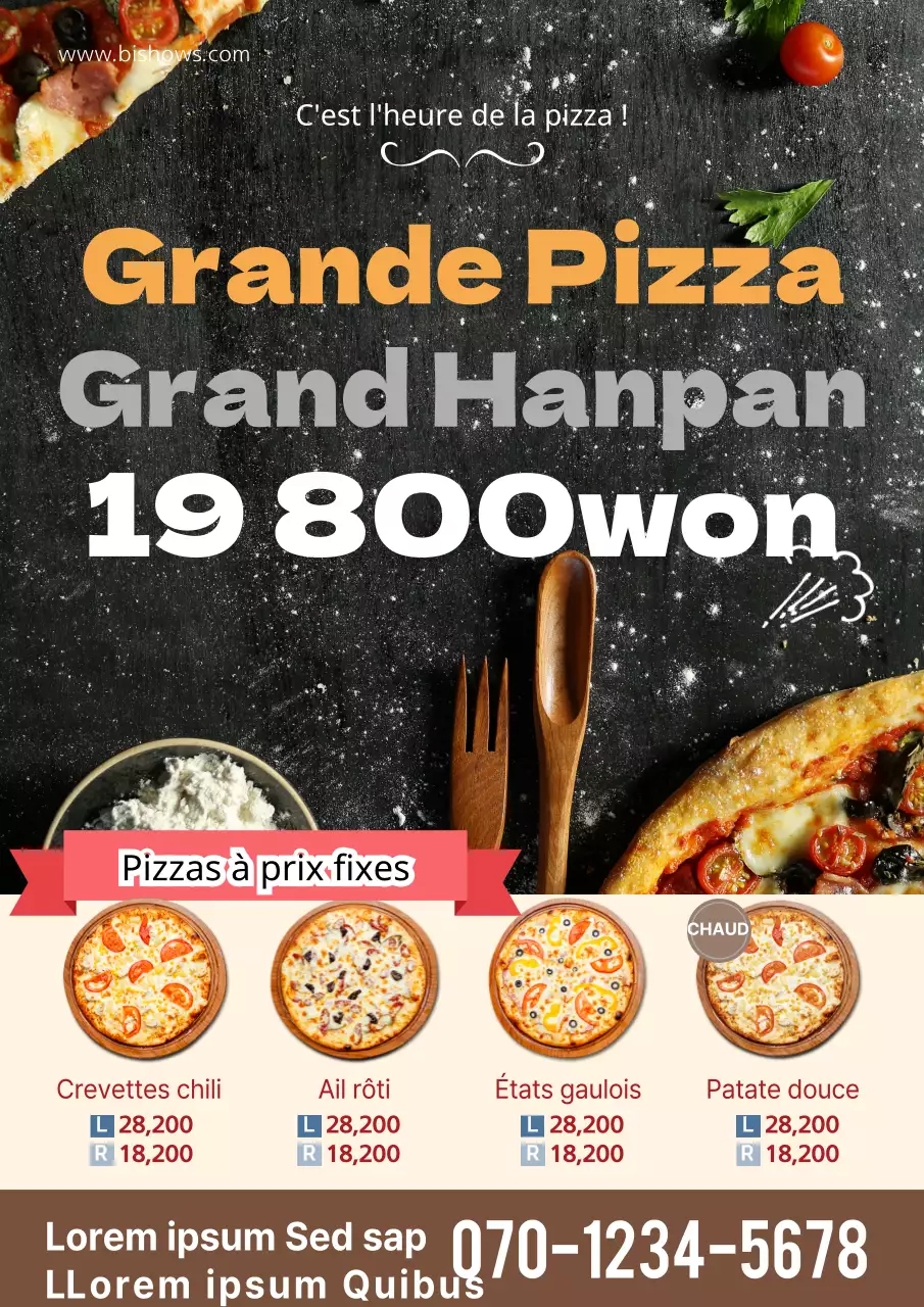 Promouvoir une réduction dans une pizzeria avec une photo orange