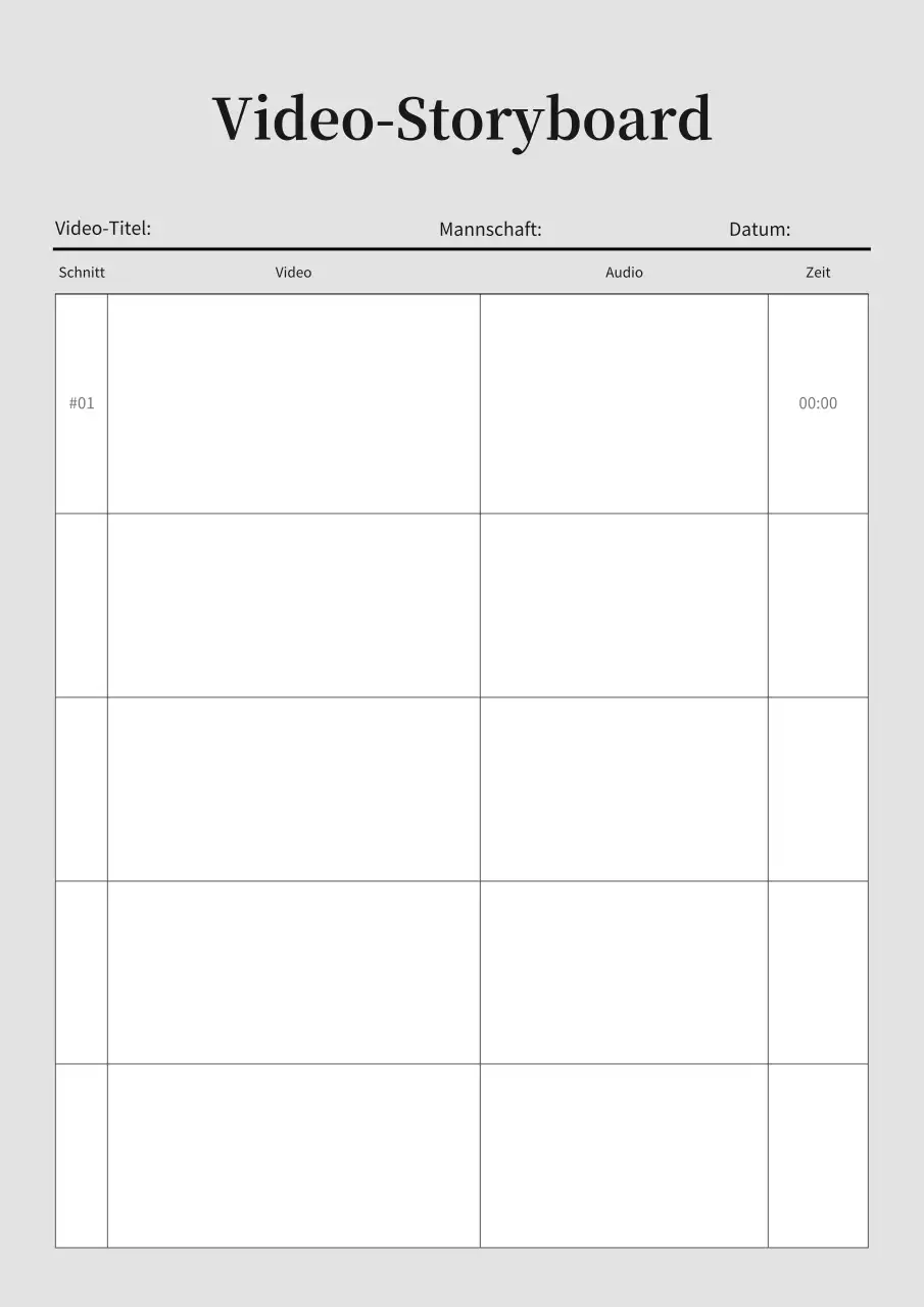 Grey's Simple Video Storyboard